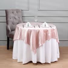 54 X 54 Rose Gold Blush Premium Velvet Square Table Overlay In 2020 Table Overlays Square Tables Wedding Table Overlays