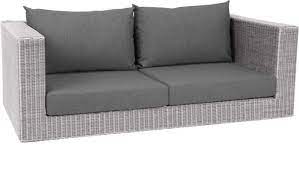 Reversible back cushions filled with polyester fibres provide soft support for your back and two different sides to wear. Corpus Sofa 2 Seater Fontana Wicker Vintage White With Cushion Dessin Silk Grey