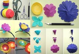 Lichterkette Basteln Diy Bluten Lichterketten Anleitung Bunte Muffinformchen Lichterkette Basteln Muffinformchen Basteln Basteln