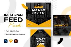 Instagram Feed Post Gym Template Graphic By Mahative Creative Fabrica
