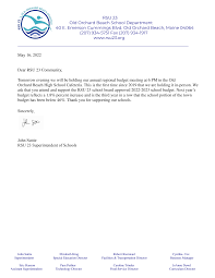 Regional Budget Meeting Reminder