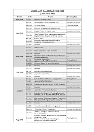 Vaishnava Calendar 2019 2020