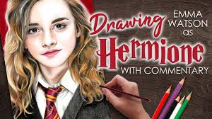 Hermione granger drawing at paintingvalleycom explore. Drawing Emma Watson As Hermione Granger Harry Potter Youtube