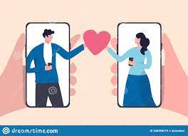 Online Dating Mobile Application, Using Digital Dating Service To Find  Lover or Relationship Concept, Young Couple Millennial Man Stock  Illustration - Illustration of emotion, girl: 200399279