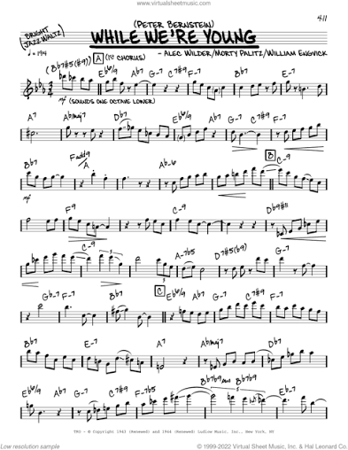While We're Young (solo only) sheet music (real book - melody and chords)  (real book)