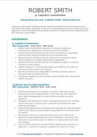 Bachelor's degree from an accredited college or university experience: Logistics Coordinator Resume Samples Qwikresume