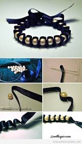 Bracelet Diy Tuto Ribbon Satin Et Perles Creer Ses Bijoux Artisanat De Bijoux Bijoux A Faire Soi Meme