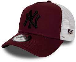 Ny Yankees New Era Essential A Frame Maroon Trucker Cap Lovemycap
