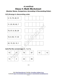 Live worksheets > english > math > number names > number names to 100. Math Worksheet On Number For Class 1 Elearnbuzz