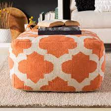 Artistic Weavers Ercilla Dark Blue Accent Pouf S00151051114 The Home Depot Blue And Orange Living Room Grey And Orange Living Room Living Room Orange