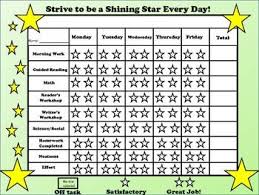 Behavior Chart Freebie Be A Shining Star Behaviour