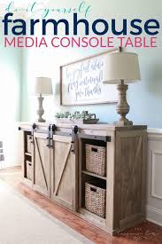 Diy Farmhouse Media Console Table The Turquoise Home Media Console Table Diy Furniture Furniture Diy