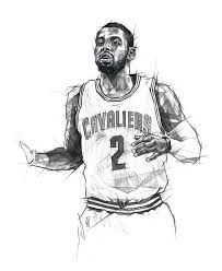 Irving En Trazos Geometricos Del Artista Dave Merrell Basketball Drawings Sport Illustration Basketball Players