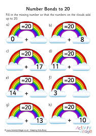 Rainbow Number Bonds Worksheet To 20 Number Bonds Worksheets Number Bonds To 10 Number Bond
