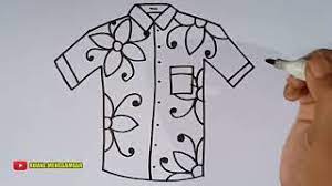 More images for sketsa baju batik pria » Cara Menggambar Baju Batik Kemeja Lengan Pendek Youtube