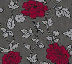 Decorative painting wallpaper decor exterior paint color painting penthouse living decorating supplies paint colors color combos red and grey. Red Grey Black Silver Floral Trail Wallpaper Glitter Shimmer Vinyl Textured Ebay