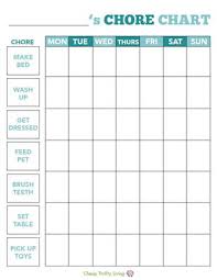 Printable Chore Chart Cheapthriftyliving Com