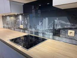 new york brooklyn bridge op glazen achterwand keukenglas brooklyn bridge keuken achterwand brooklyn