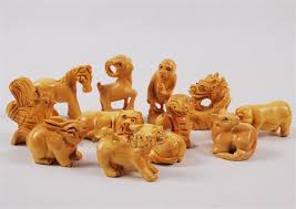 Boxwood Carved Chinese Zodiac 12 Animals Chinese Zodiac Carving Zodiac