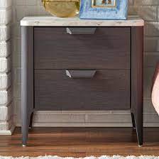 Modern marble nightstands with drawers. Brayden Studio Lebel 2 Drawer Nightstand In Charcoal Gray White Reviews Wayfair