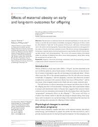 Pdf Effects Of Maternal Obesity On Early And Long Term