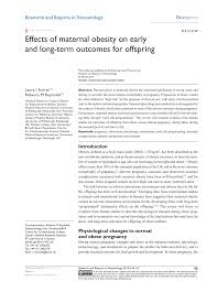 pdf effects of maternal obesity on early and long term