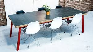 And in the market, you will see large selections from the shape, size and also the design. Zinc Top Dining Table