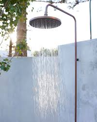 Best rain shower heads in the market. Exposed Outdoor Shower Beautiful Medicine Cabinets