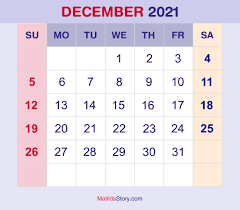Below are year 2021 printable calendars you're welcome to download and print. December 2021 Monthly Calendar Monthly Planner Printable Free Sunday Start Matildastory Com