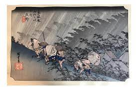 Vintage Mid Century Utagawa Hiroshige Sudden Shower At Shono Post War Ukiyo E Woodblock Print On Chairish Com Please F Original Prints Ukiyoe Woodblock Print