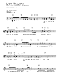 Lady Madonna Sheet Music The Beatles Piano Chords Lyrics