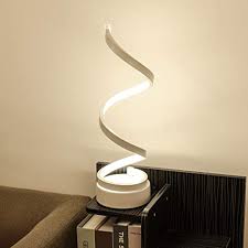 Amazon Com Spiral Led Desk Lamp Curved Table Lamp Modern Minimalist Lighting Design 24w Multiple Color Temperature Led Table Lamp Modern Lamp For Living Room And Bedroom White Home Improvement