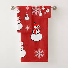Suzanne Elizabeth Christmas Collection Bath Towel Set Zazzle Com Bath Towel Sets Towel Set Red Bath Towels