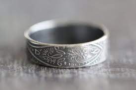 Black Friday Verkoop Paisley Nr 1 Paisley Door Mossycreekstudio Mannen Ringen Trouwringen Vintage Verlovingsring