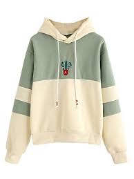 Sweatyrocks Women S Long Sleeve Color Block Cactus Embroi Https Smile Amazon Com Dp B0762m3h3z Ref Cm Sw R Pi Dp U Embroidered Hoodie Sweatshirts Hoodies