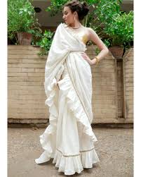 Ruffle runs natively on all modern operating systems as a standalone application, and on all modern browsers through the use of webassembly. Ecru Striped Ruffle Sari With Belt By Ekanya The Secret Label