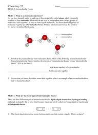 Molecular geometry worksheet answers : Solved Name Chemistry 22 Pogil 9 Intermolecular Forces Chegg Com