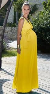 Long Yellow Maternity Dress Envie De Fraises Yellow Maternity Dress Designer Maternity Clothes Baby Shower Dresses