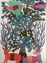 Gond Paintings From Central India Gond Painting Indian Folk Art Tribal Art