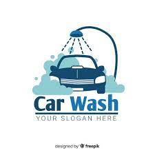 Flat Blue Car Wash Logo Wash Logo Car Wash Blue Car Wash
