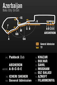 Azerbaijan, singapore and japanese grands prix cancelled for. F1 Virtual Map Baku City Circuit Azerbaijan Formula 1 Azerbaijan Grand Prix