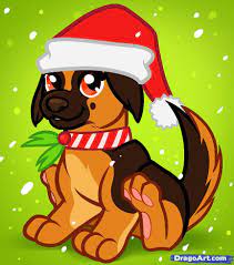 It is the day before new year's eve but i still do not think t is to late to draw christmas things. How To Draw A Christmas Dog Christmas Dog Honden