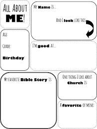 All About Me Worksheet For Kiddos At Church Bible Lessons Sunday School Activities All About Me Worksheet