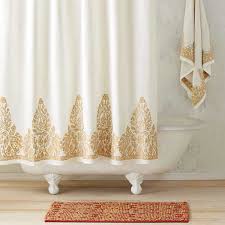 Nadir Pearl White Gold Shower Curtain Gold Shower Curtain Unique Shower Curtain Gold Shower