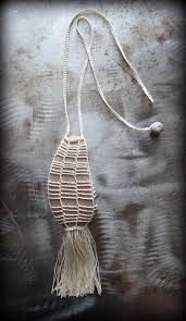 On Sale Artist Necklace Crocheted Lace River Stone Fringe Squid Handmade Long Nature Tribal Bohemian Monicaj Homemade Necklaces Crochet Jewelry Crochet Stone