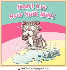 Græd ikke over spilt mælk. Vector Illustration Cat Crying Over Spilt Milk Eps Clipart Gg79040792 Gograph