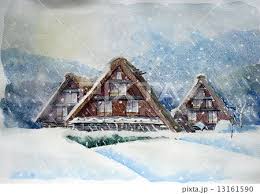 6ページ目 まっさんさん no 180945 のイラスト素材 雪景色 イラスト イラスト 水彩