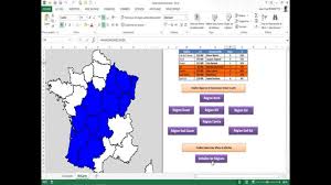 Carte de france avec départements et régions. Excel Creer Un Carte De France Interactive 1 2 Youtube
