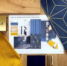 Mood Board Magic From Agence Marn Deco We Love These Beautiful Images Featuring Our Prism Wallpa Navy Yellow Bedrooms Navy Bedrooms Yellow Bedroom Inspiration