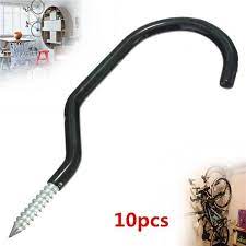 10pcs Heavy Duty Black Large Screw In Storage Hooks For Bicycle Garage Shed Bicycle Garage Storage Hooks Garage Shed